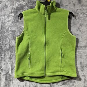 Vintage LL Bean Women's Vest Green Full Zip Polartec‎ Jacket Sz Medium Reg 0ALA9